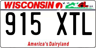WI license plate 915XTL