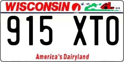 WI license plate 915XTO