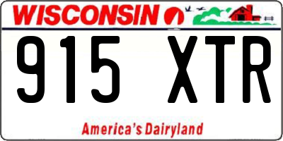 WI license plate 915XTR