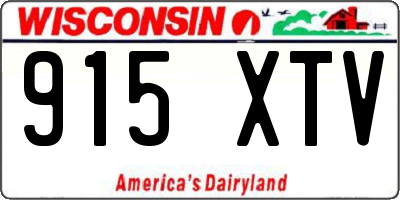WI license plate 915XTV