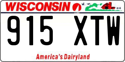 WI license plate 915XTW