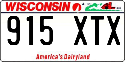 WI license plate 915XTX