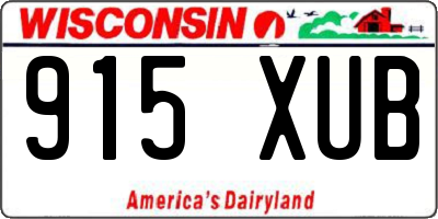 WI license plate 915XUB