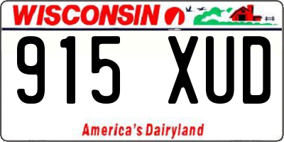 WI license plate 915XUD