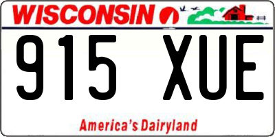 WI license plate 915XUE