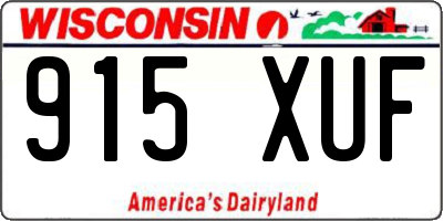 WI license plate 915XUF