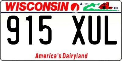 WI license plate 915XUL