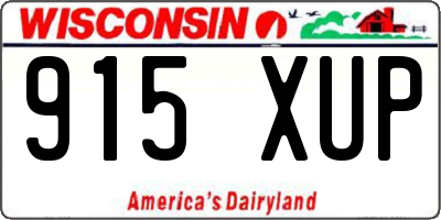 WI license plate 915XUP
