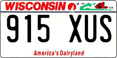 WI license plate 915XUS