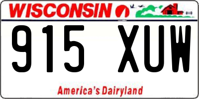 WI license plate 915XUW