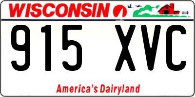 WI license plate 915XVC