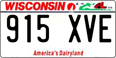 WI license plate 915XVE