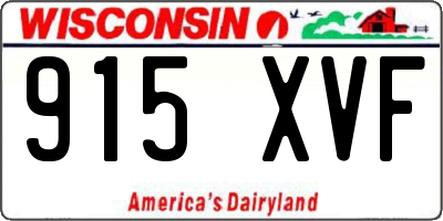 WI license plate 915XVF