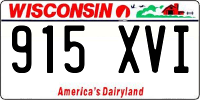 WI license plate 915XVI