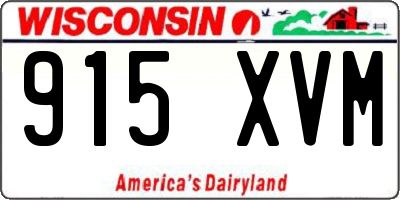 WI license plate 915XVM