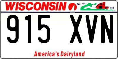 WI license plate 915XVN