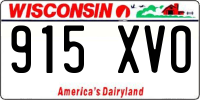 WI license plate 915XVO