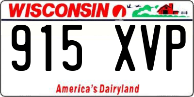 WI license plate 915XVP