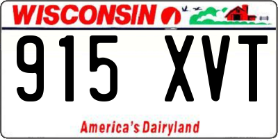 WI license plate 915XVT