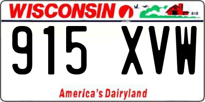 WI license plate 915XVW