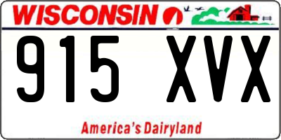 WI license plate 915XVX