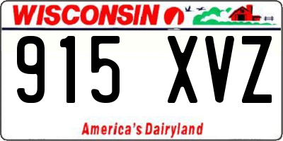 WI license plate 915XVZ