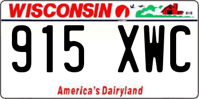 WI license plate 915XWC