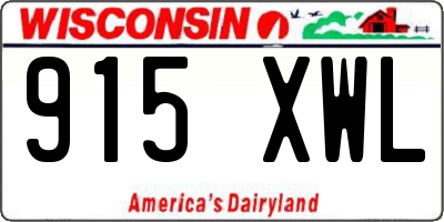 WI license plate 915XWL