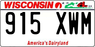 WI license plate 915XWM