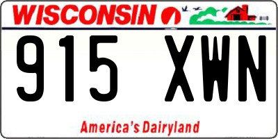 WI license plate 915XWN