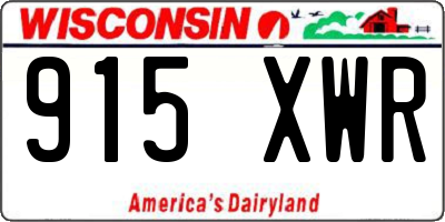 WI license plate 915XWR