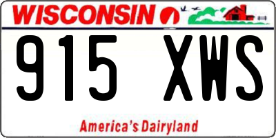 WI license plate 915XWS