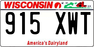 WI license plate 915XWT