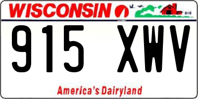 WI license plate 915XWV