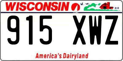 WI license plate 915XWZ