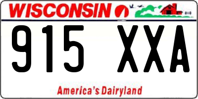 WI license plate 915XXA