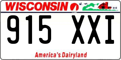 WI license plate 915XXI