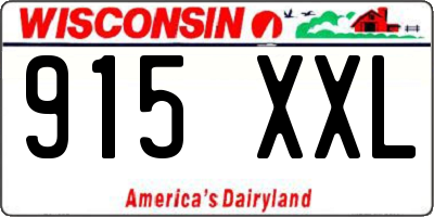 WI license plate 915XXL