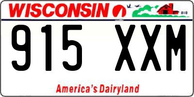 WI license plate 915XXM