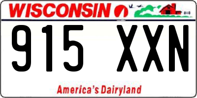 WI license plate 915XXN