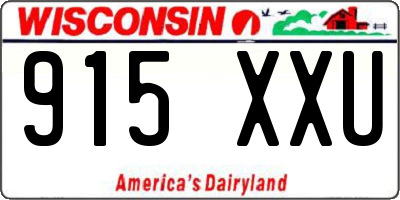 WI license plate 915XXU