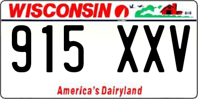WI license plate 915XXV