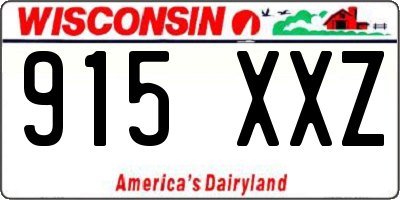 WI license plate 915XXZ
