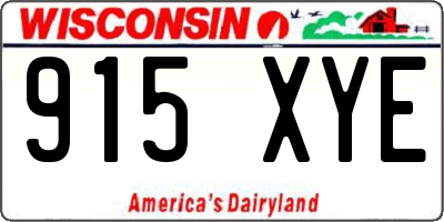 WI license plate 915XYE