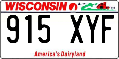 WI license plate 915XYF