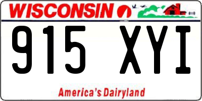 WI license plate 915XYI