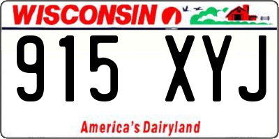 WI license plate 915XYJ