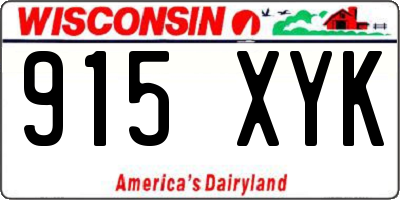 WI license plate 915XYK