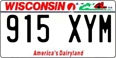 WI license plate 915XYM
