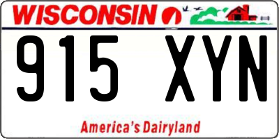 WI license plate 915XYN